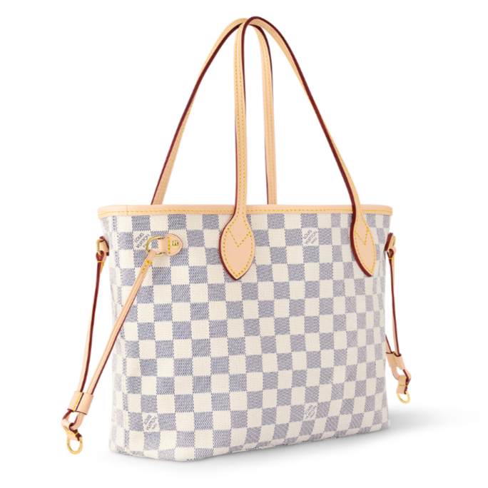Louis Vuitton Neverfull MM Damier Azur Tote Bag - White