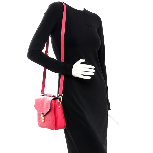 Louis Vuitton Monogram Empreinte Pochette Metis Handbag - Red