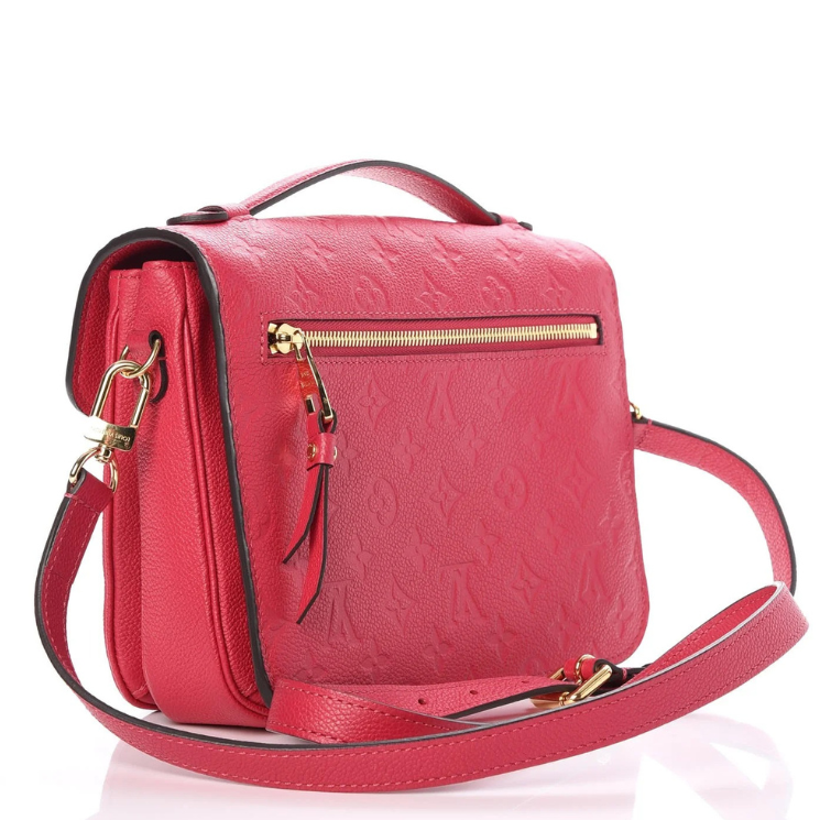 Louis Vuitton Monogram Empreinte Pochette Metis Handbag - Red