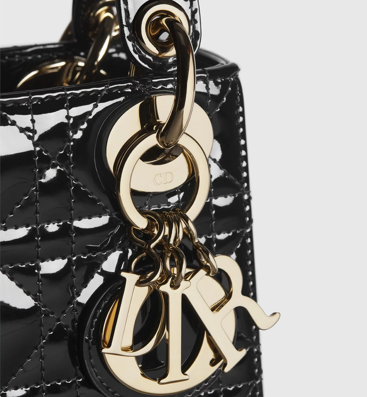 Dior Mini Lady Dior Cannage Calfskin Bag - Black