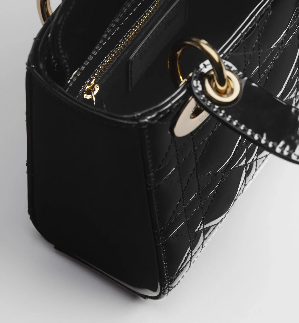 Dior Mini Lady Dior Cannage Calfskin Bag - Black