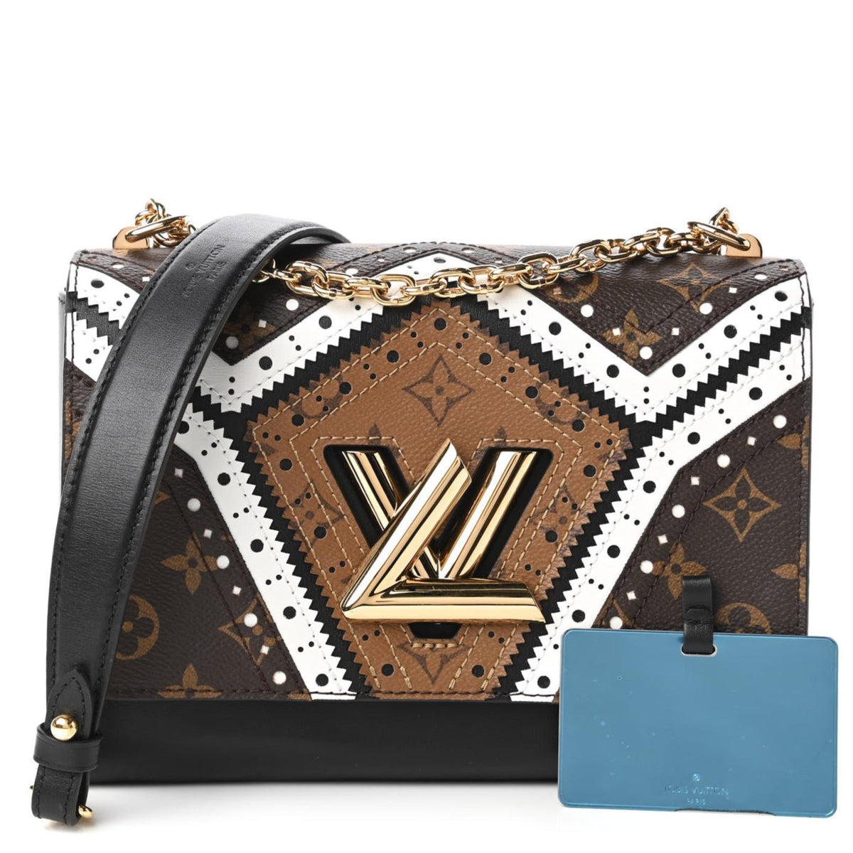 Louis Vuitton Veau Satin Monogram Twist MM Shoulder Bag - Brown