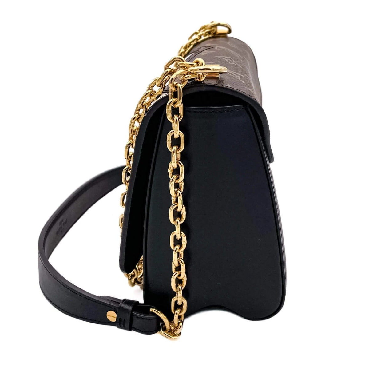 Louis Vuitton Veau Satin Monogram Twist MM Shoulder Bag - Brown