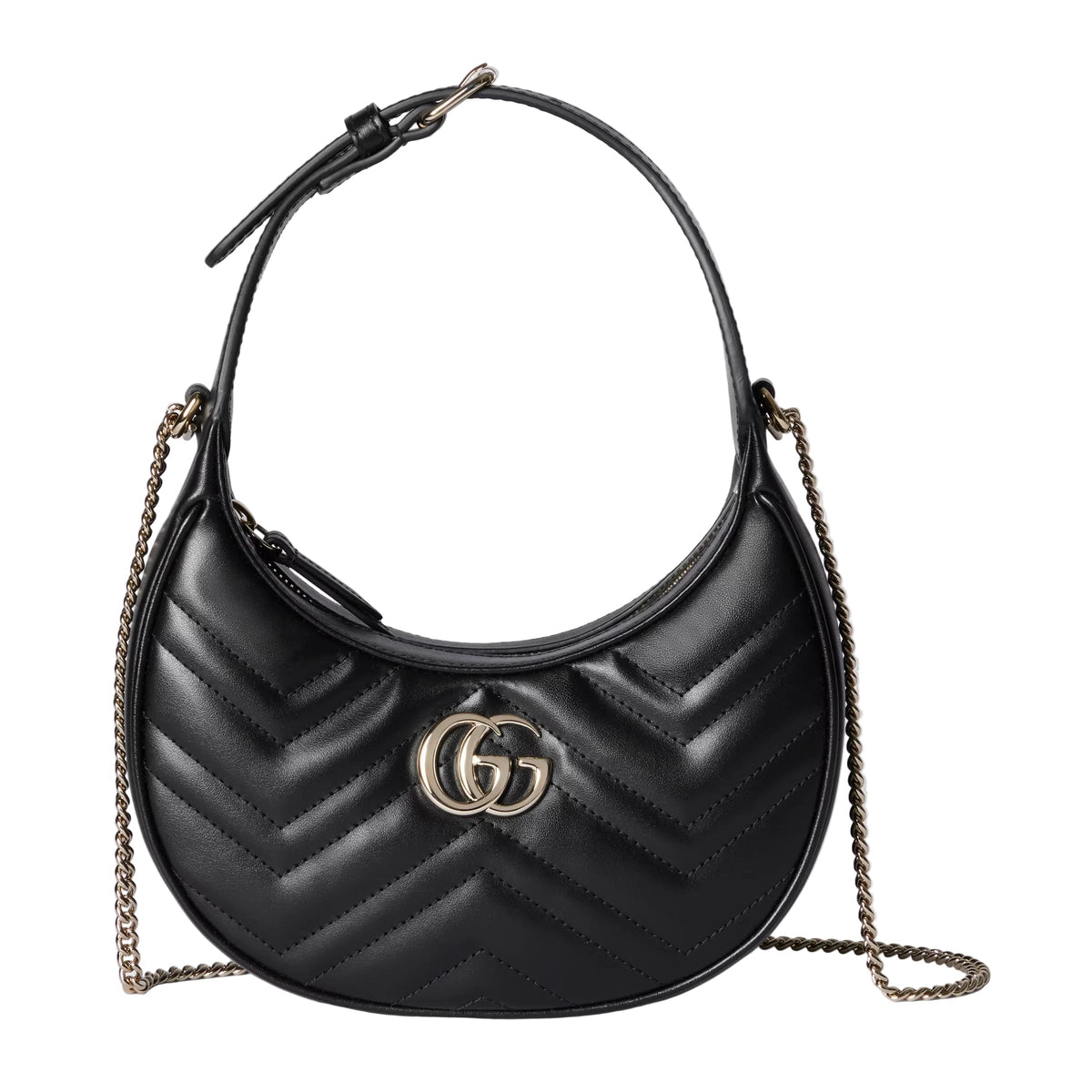 Gucci GG Marmont Leather Small Shoulder Bag – Black