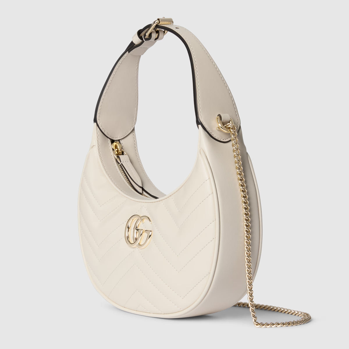 Gucci GG Marmont Leather Small Shoulder Bag – White