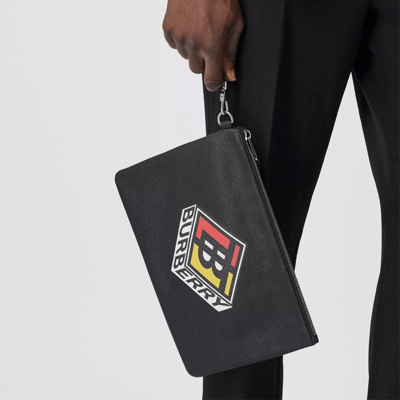 Gucci X Burberry Logo Print Clutch Pouch – Black