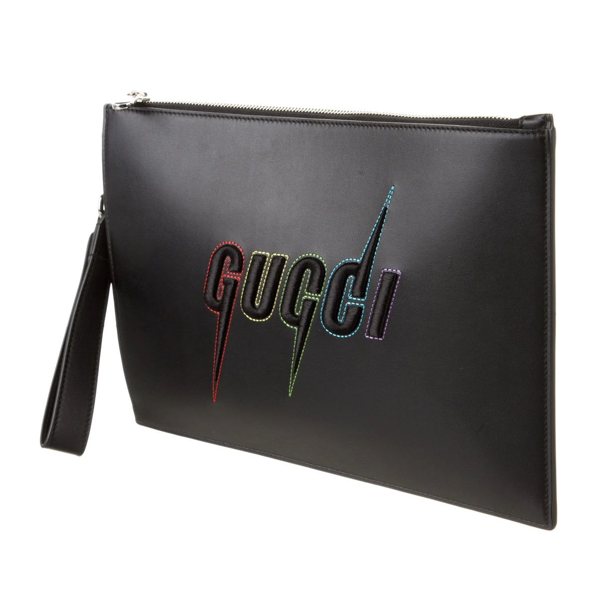 Gucci Blade Embroidered Clutch Pouch – Black
