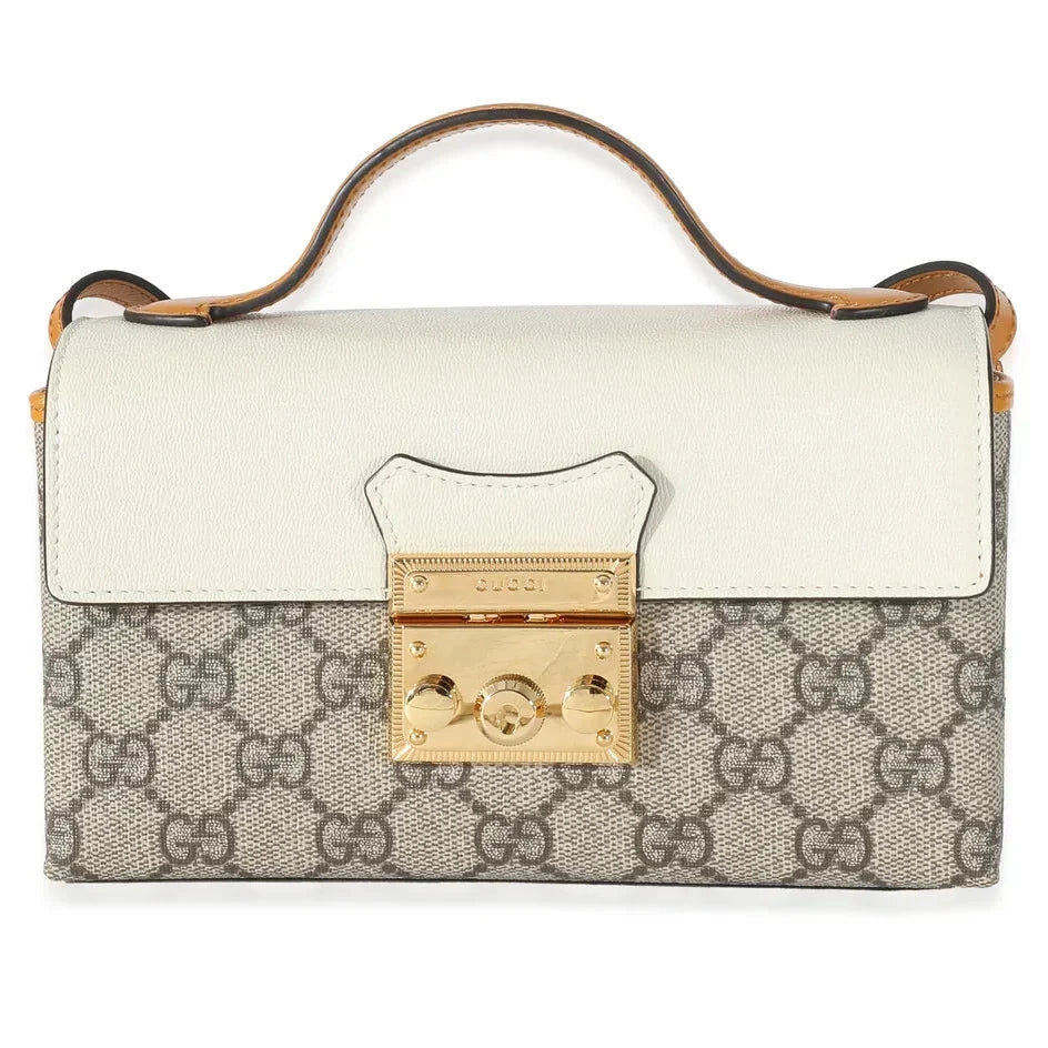 Gucci GG Supreme Padlock Top Handle Bag – Beige