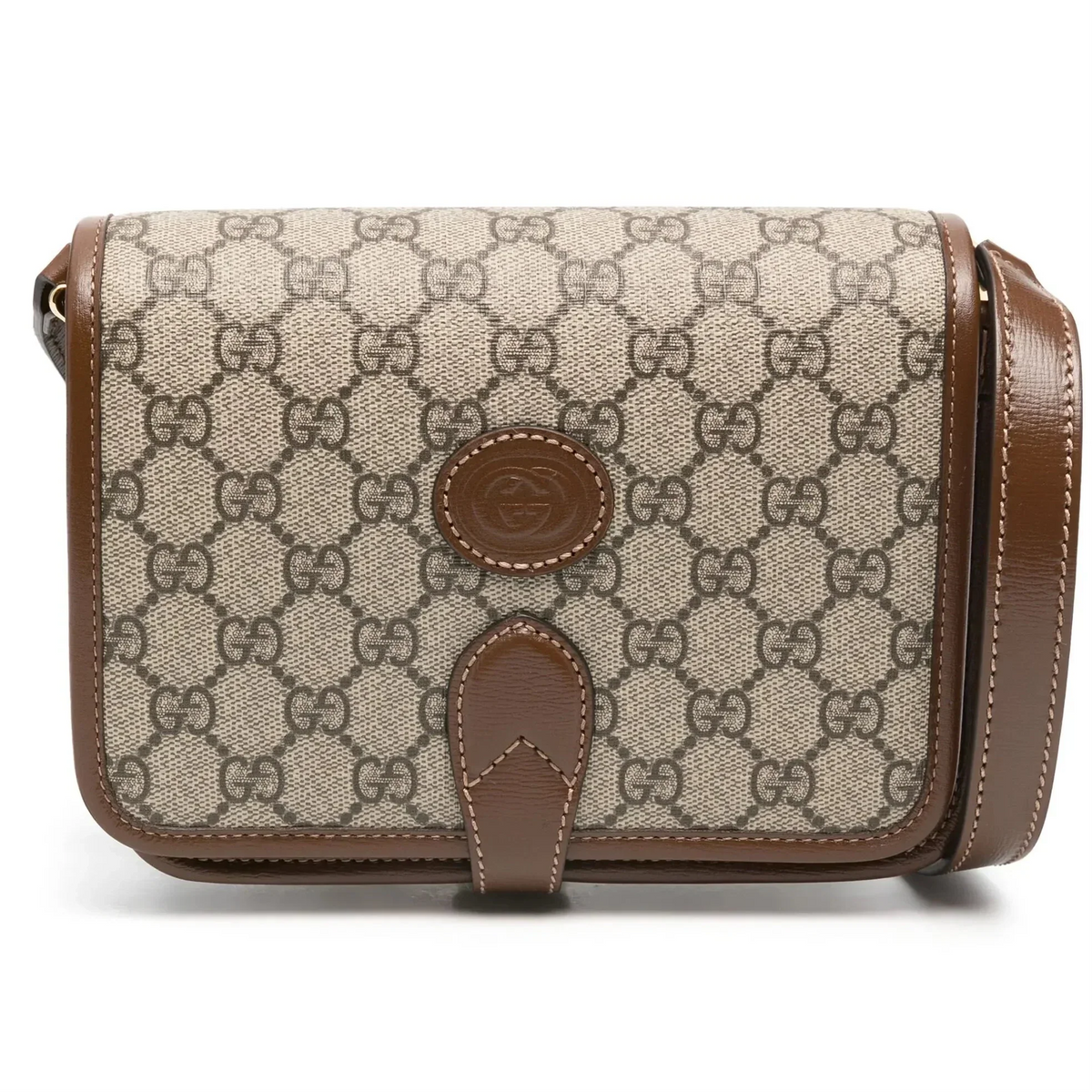 Gucci GG Supreme Mini Interlocking Shoulder Bag – Beige
