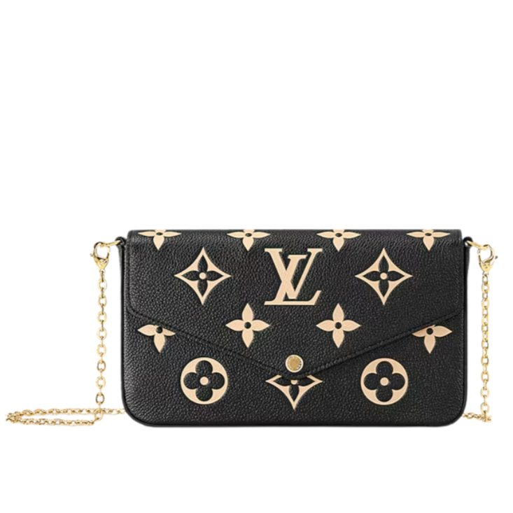 Louis Vuitton Pochette Félicie Shoulder Bag - Black / Beige