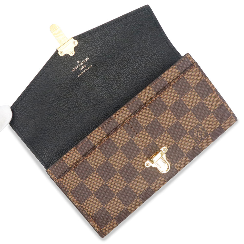 Louis Vuitton Damier Ebene Clapton Long Wallet - Brown