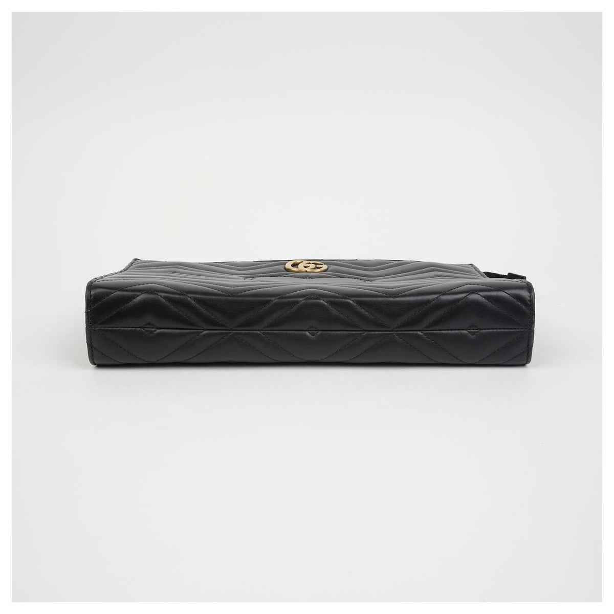 Gucci GG Marmont Matelassé Heart Clutch Pouch– Black