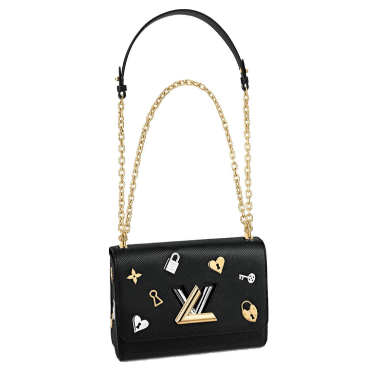 Louis Vuitton Epi Love Lock Twist MM Shoulder Bag - Black