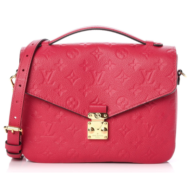 Louis Vuitton Monogram Empreinte Pochette Metis Handbag - Red