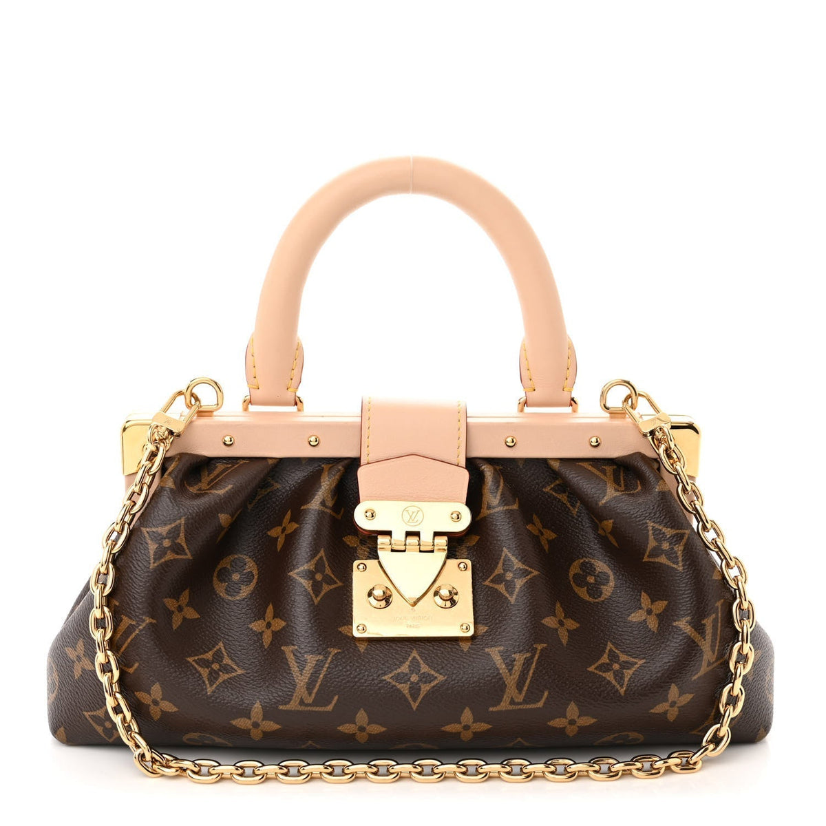 Louis Vuitton Monogram Top Handle Clutch Handbag – Brown