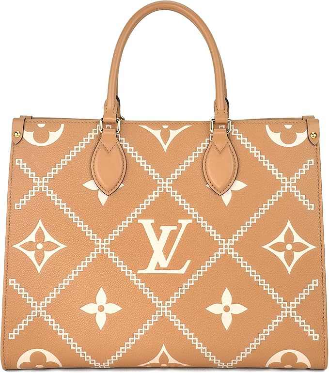 Louis Vuitton Empreinte Monogram Giant Broderies OnTheGo MM Tote Bag - Light Brown