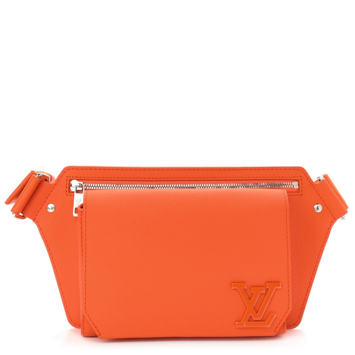 Louis Vuitton Grained Calfskin Aerogram Takeoff Sling Belt Bag - Orange