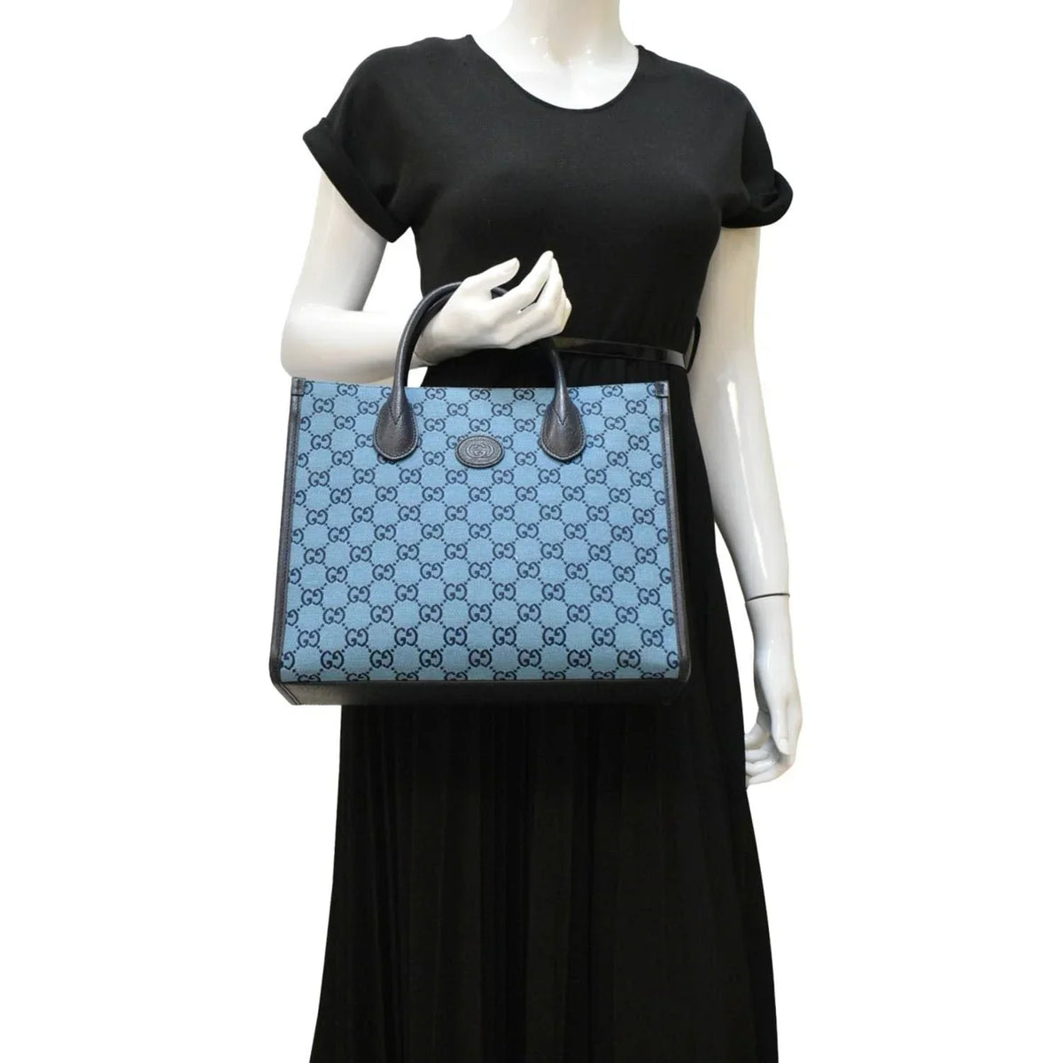 Gucci Calfskin Tote Bag – Blue