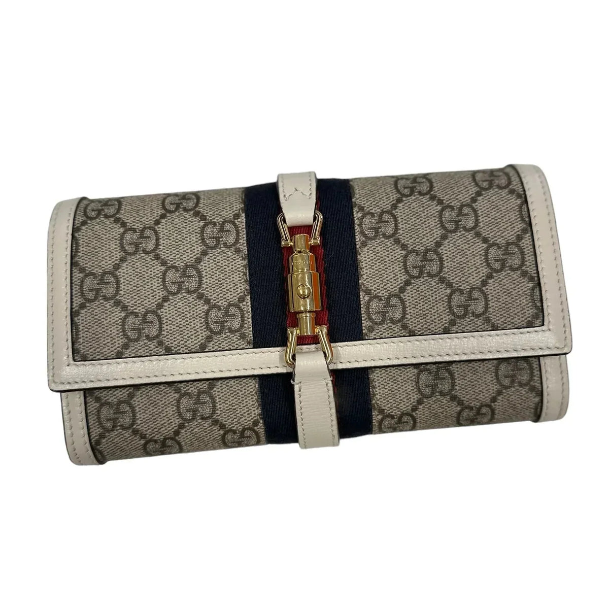 Gucci GG Supreme Jackie 1961 Small Chain Wallet – Beige