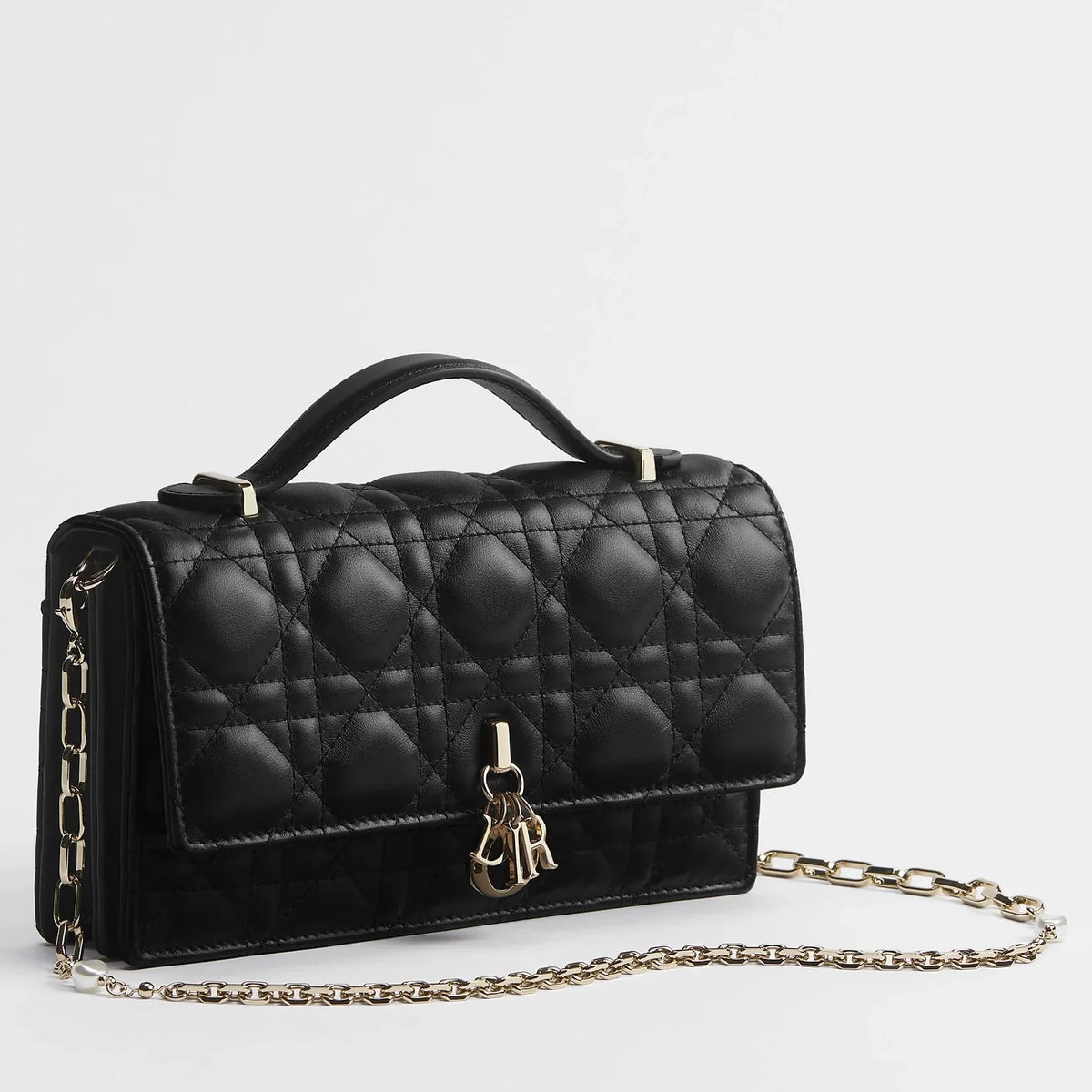 Dior My Dior Cannage Lambskin Mini Bag - Black