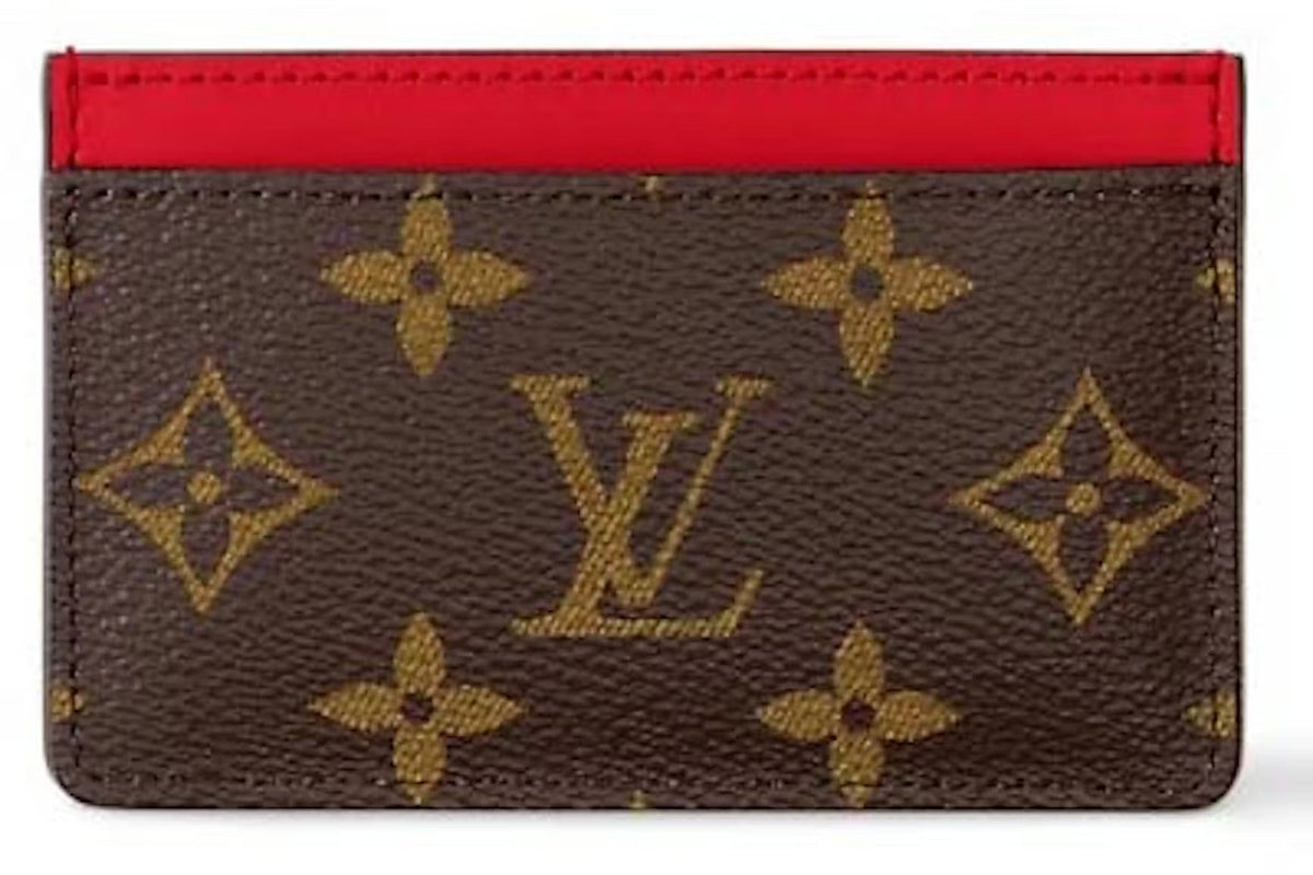 Louis Vuitton Monogram Canvas Card Holder - Red\Brown