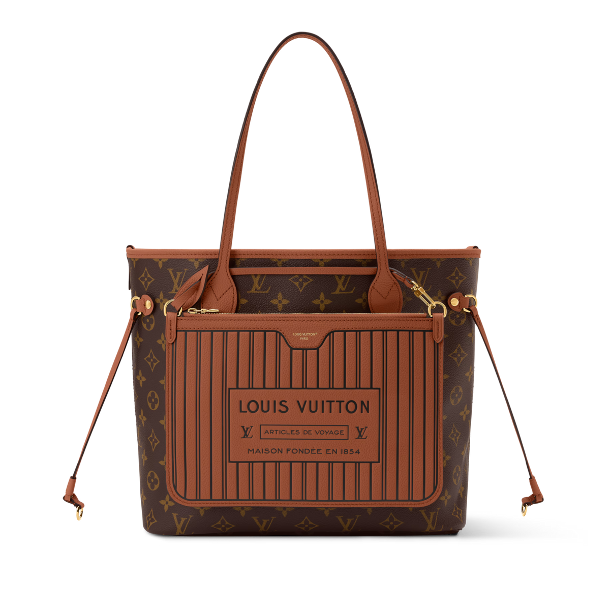 Louis Vuitton Mongram Canvas Neverfull Inside Out MM Shoulder Bag – Tan