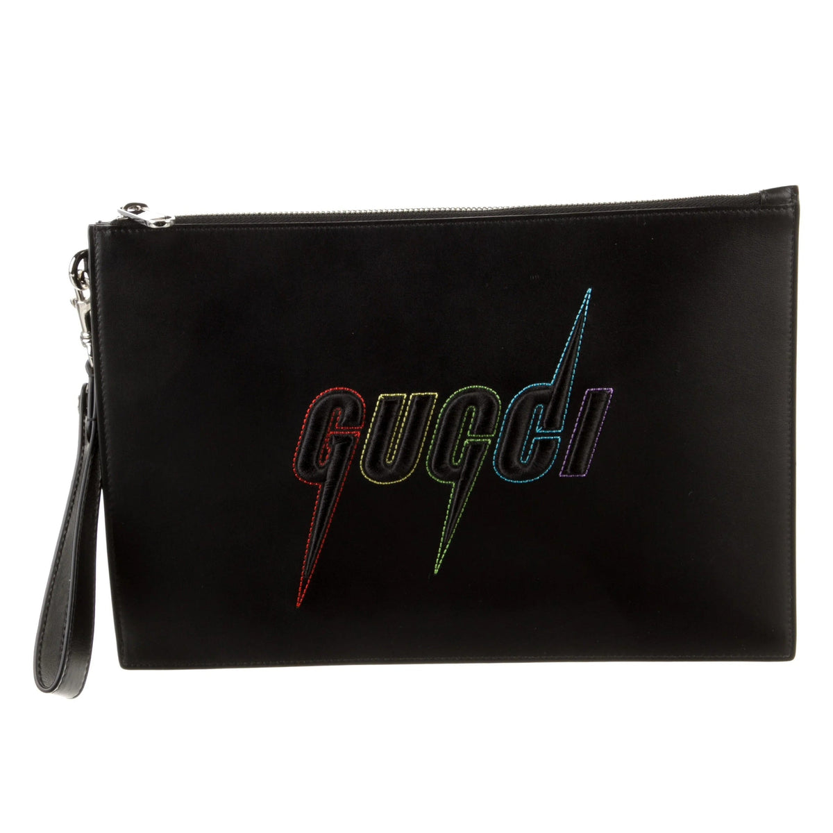 Gucci Blade Embroidered Clutch Pouch – Black