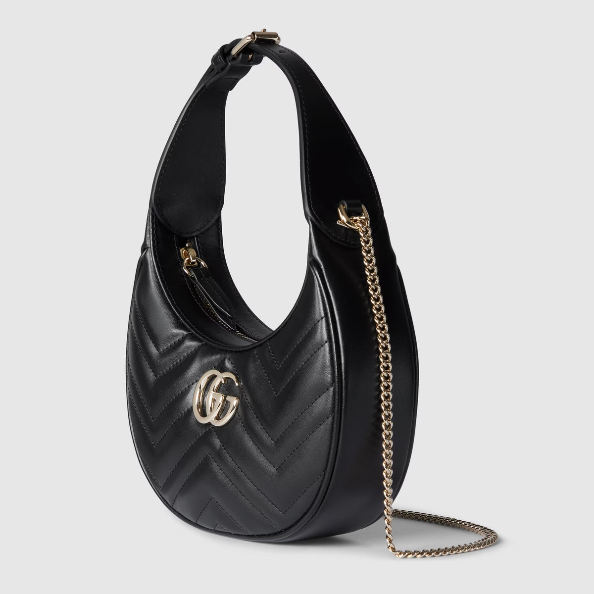 Gucci GG Marmont Leather Small Shoulder Bag – Black