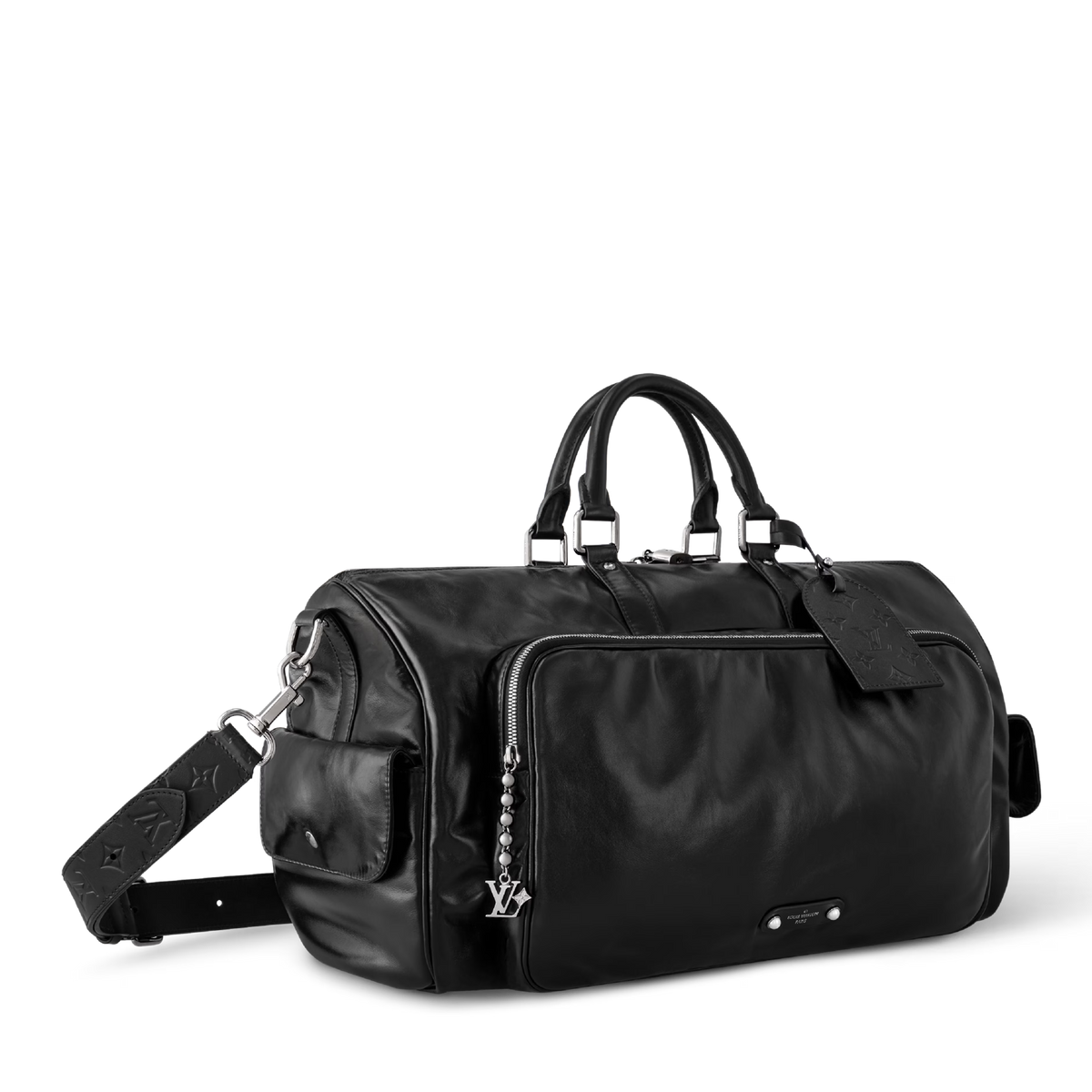 Louis Vuitton Calfskin Keepall Cargo Bandoulière 50 Travel Bag – Black