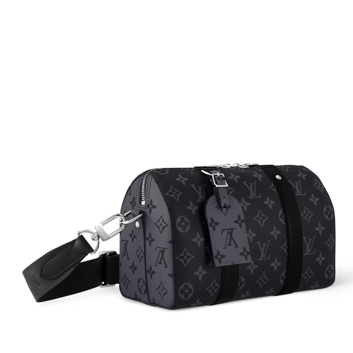 Louis Vuitton Monogram Eclipse City Keepall Duffle Bag – Black