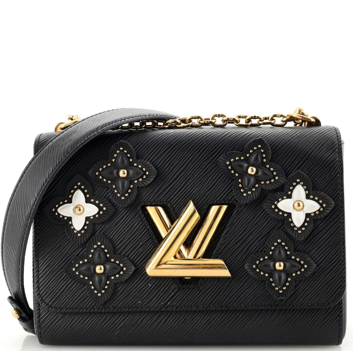 Louis Vuitton Limited Edition Flower Twist MM Handbag - Black