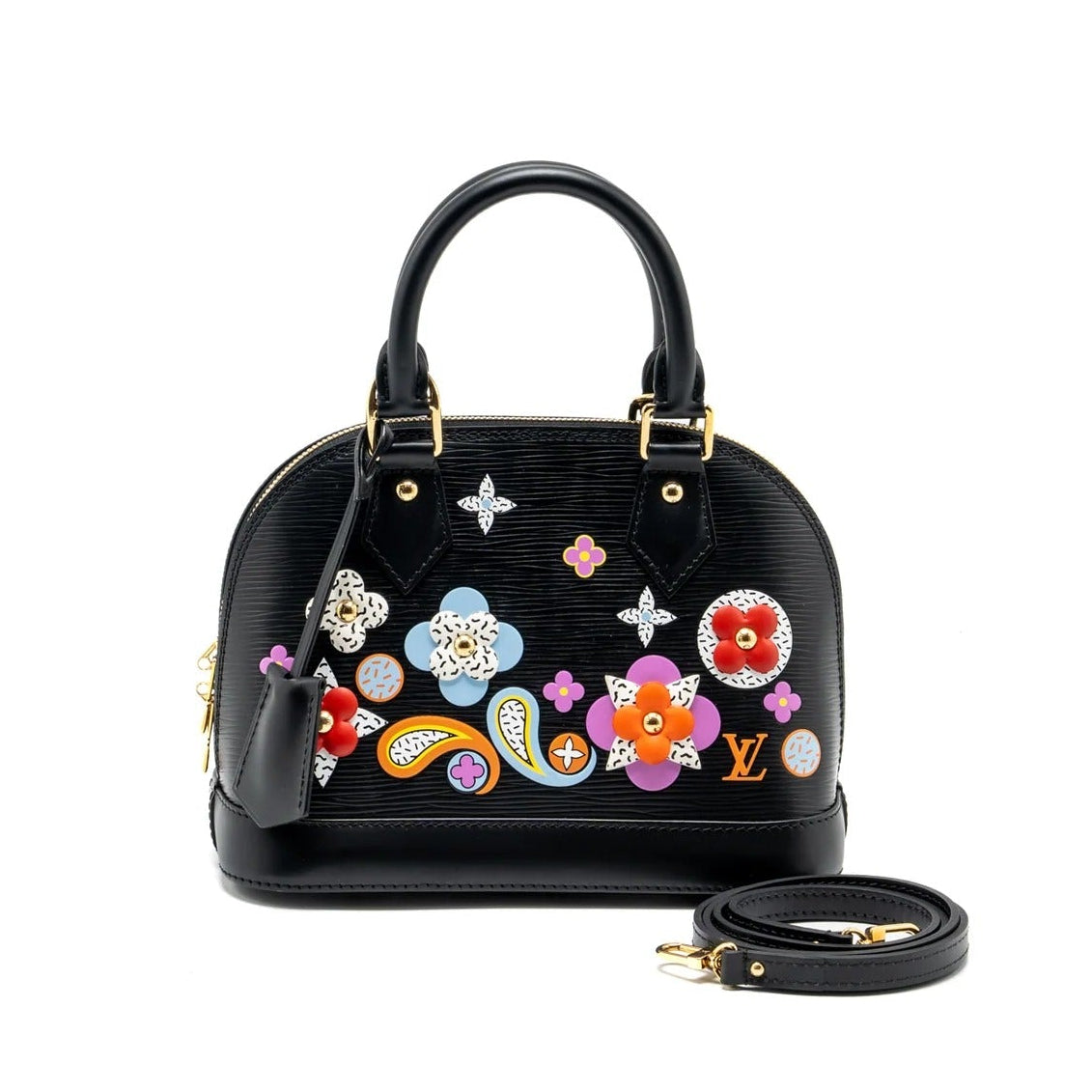 Louis Vuitton Blooming Flowers Epi Alma BB Handbag - Black