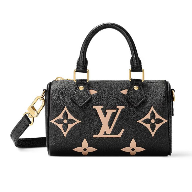 Louis Vuitton Nano Speedy Handbag - Black / Beige