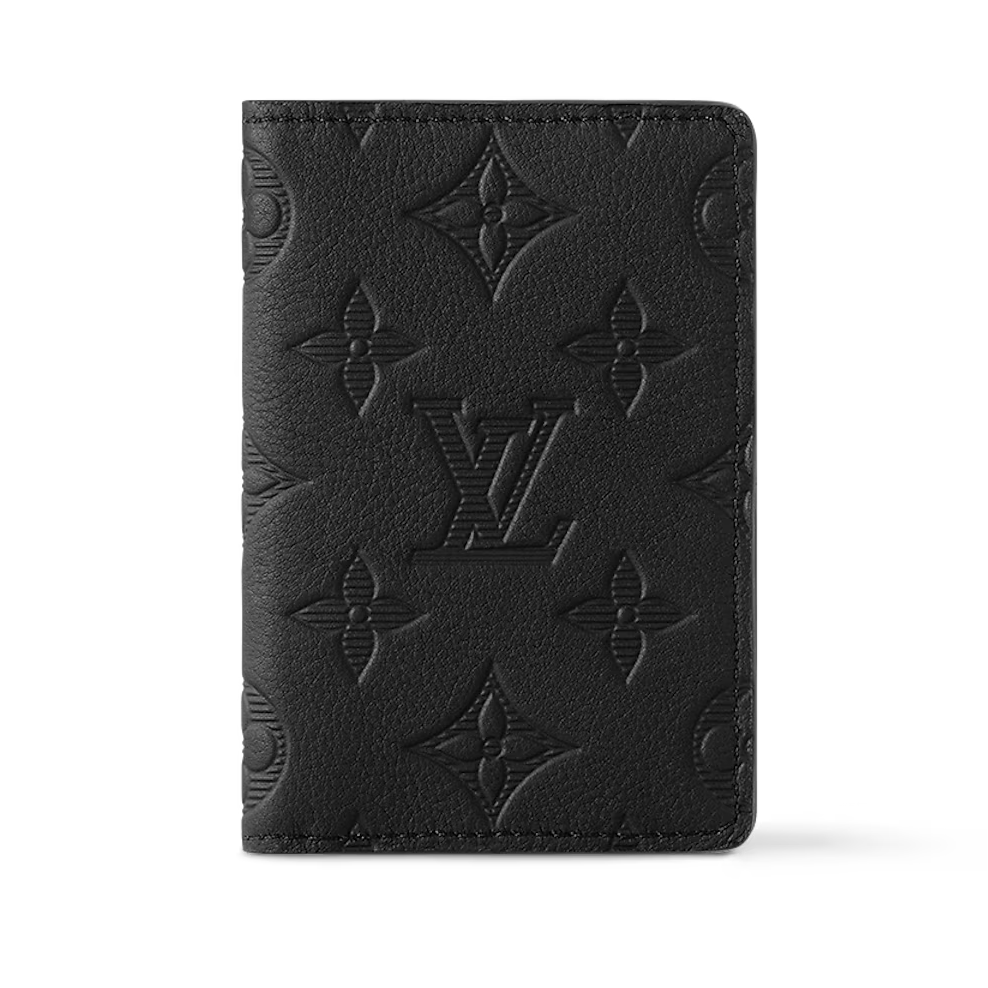 Louis Vuitton Monogram Shadow Leather Pocket Organizer Wallet - Black